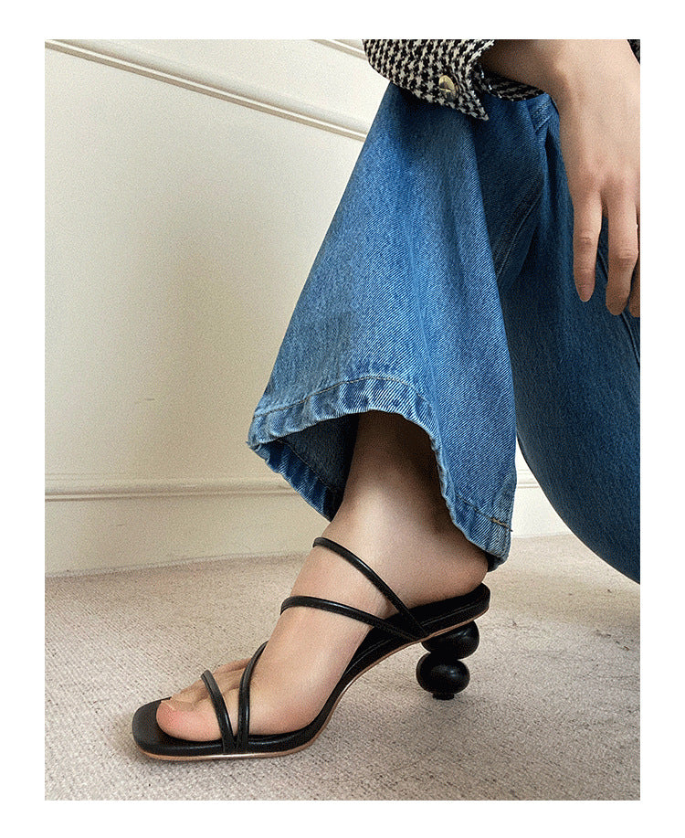 Sandalia tacón esfera