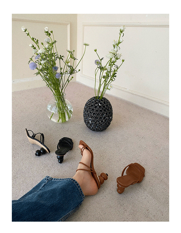 Sandalia tacón esfera