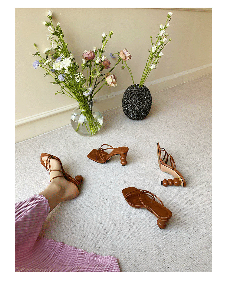 Sandalia tacón esfera