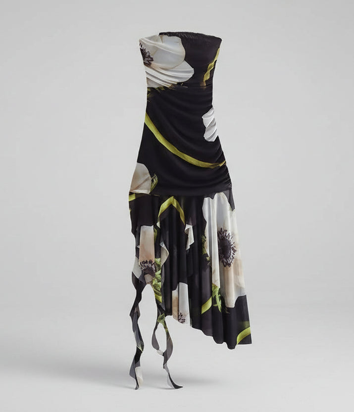 Vestido hombros corsetero