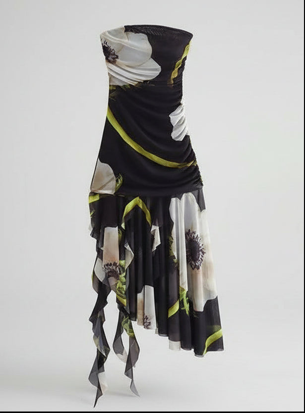 Vestido hombros corsetero