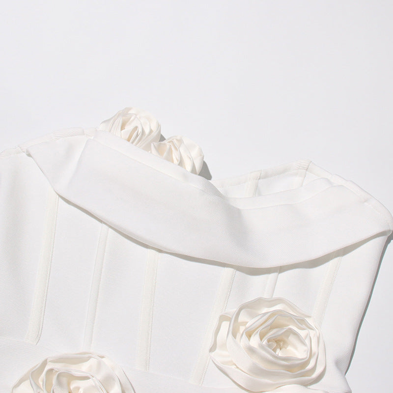 Vestido rosas abertura