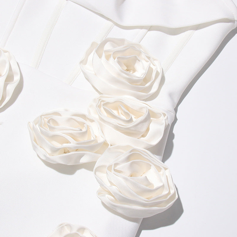 Vestido rosas abertura