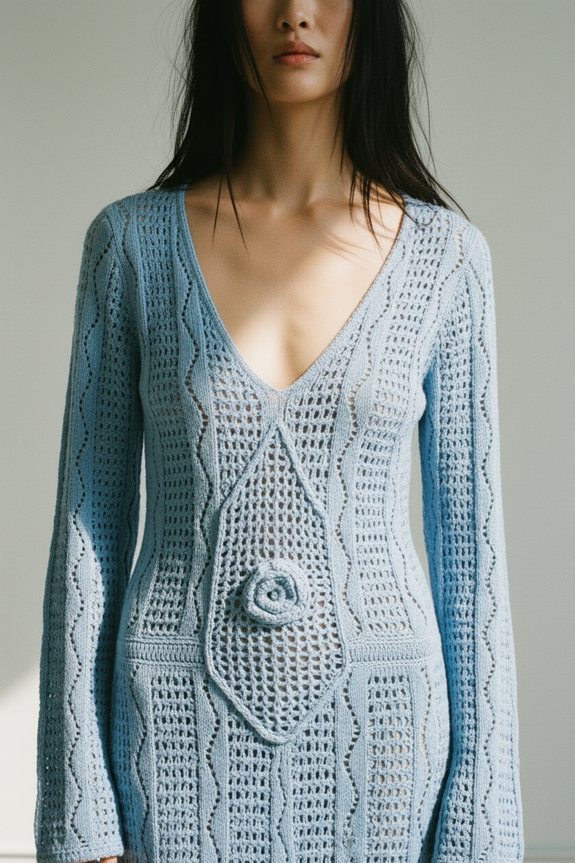 VESTIDO MIDI PUNTO-CALADO