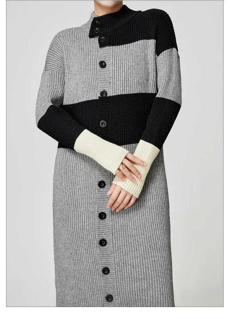 Vestido punto mock neck