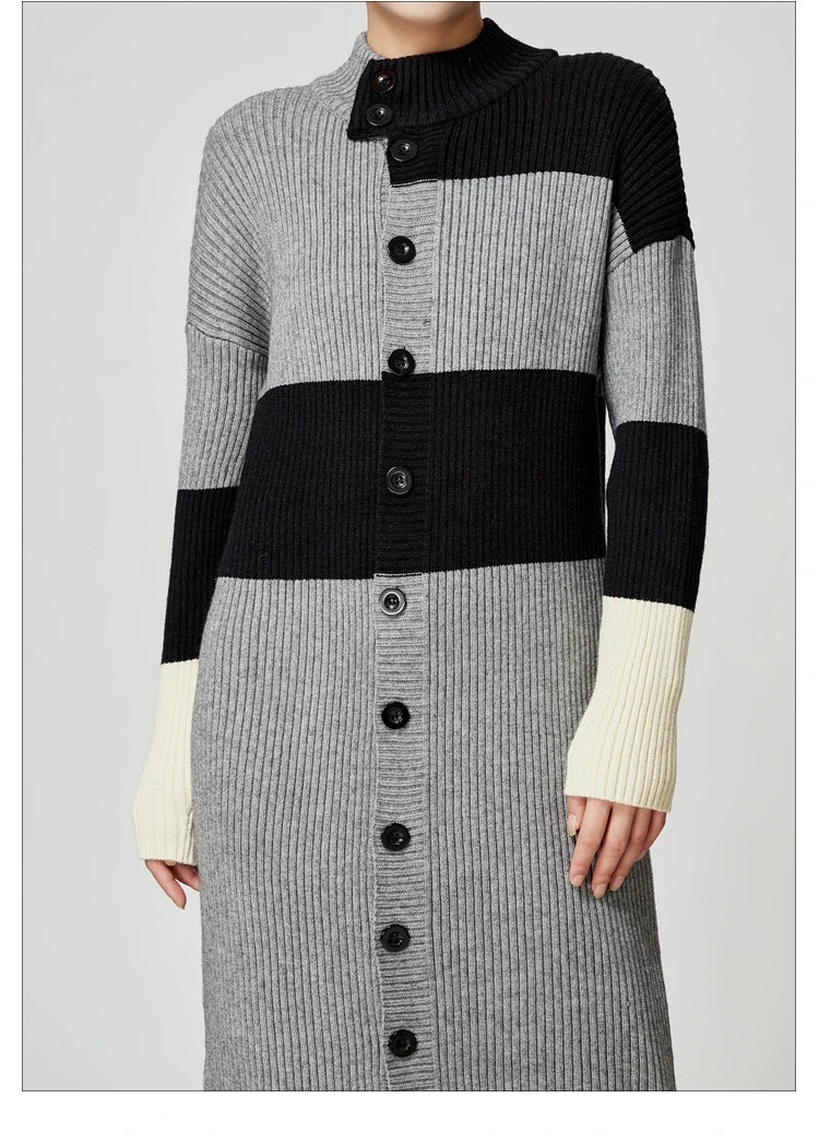 Vestido punto mock neck