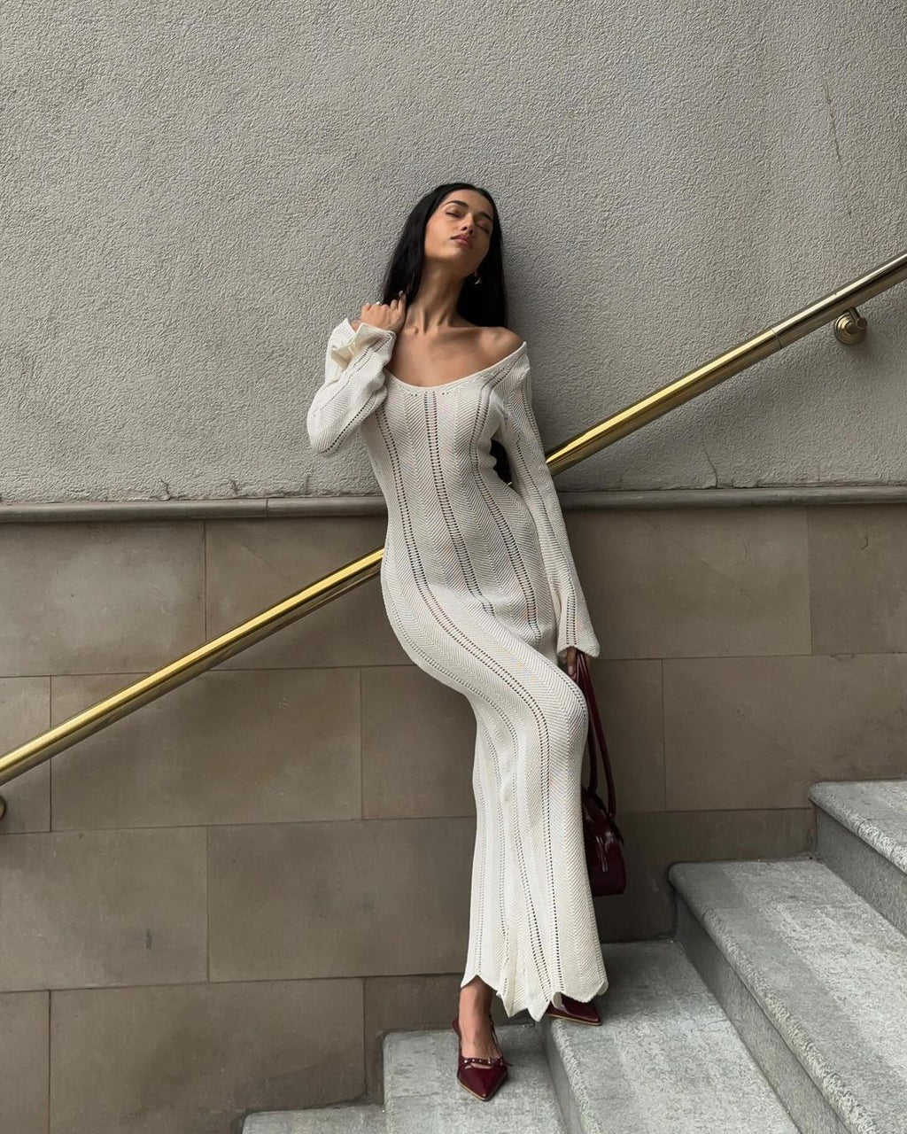 Vestido maxi punto