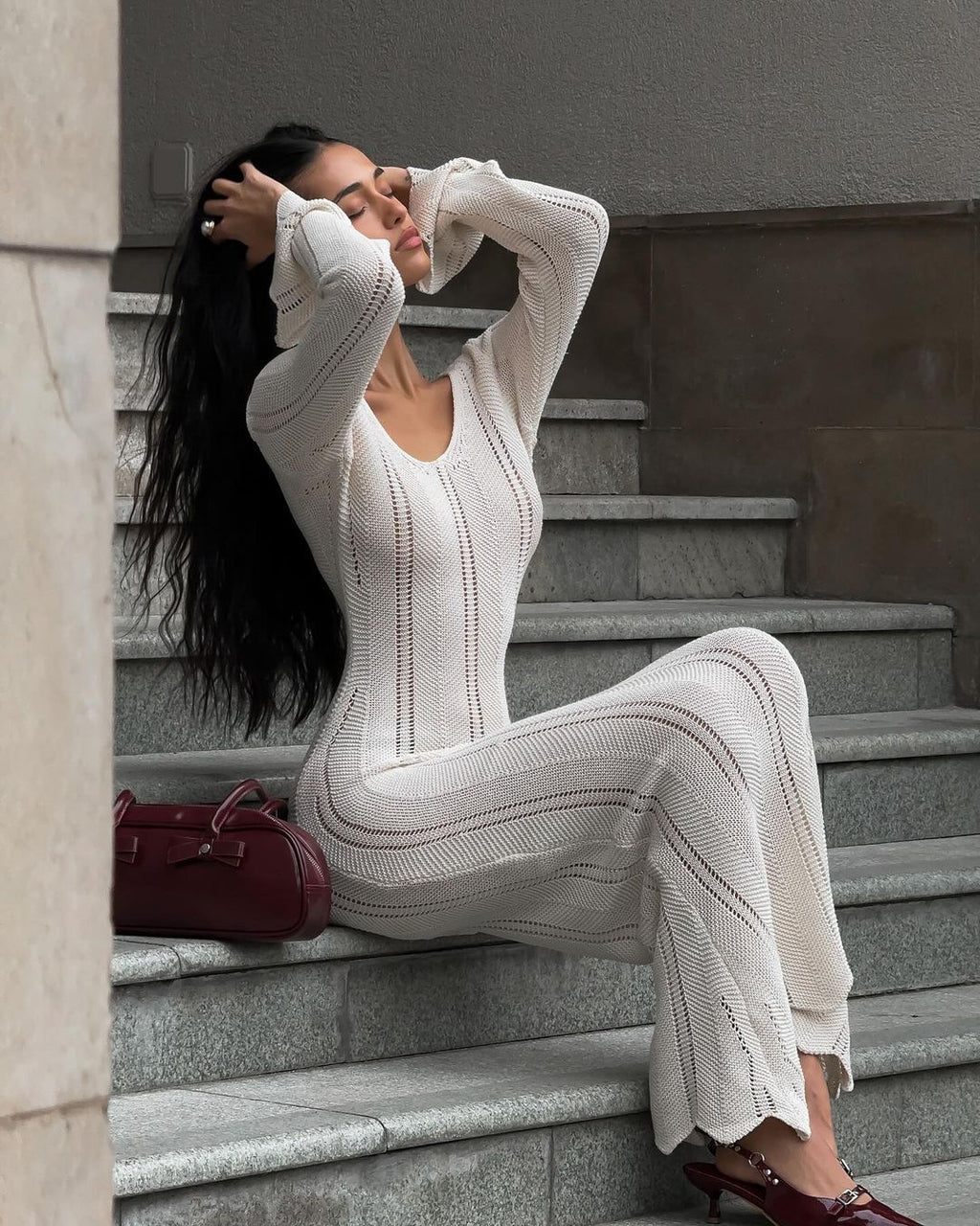 Vestido maxi punto
