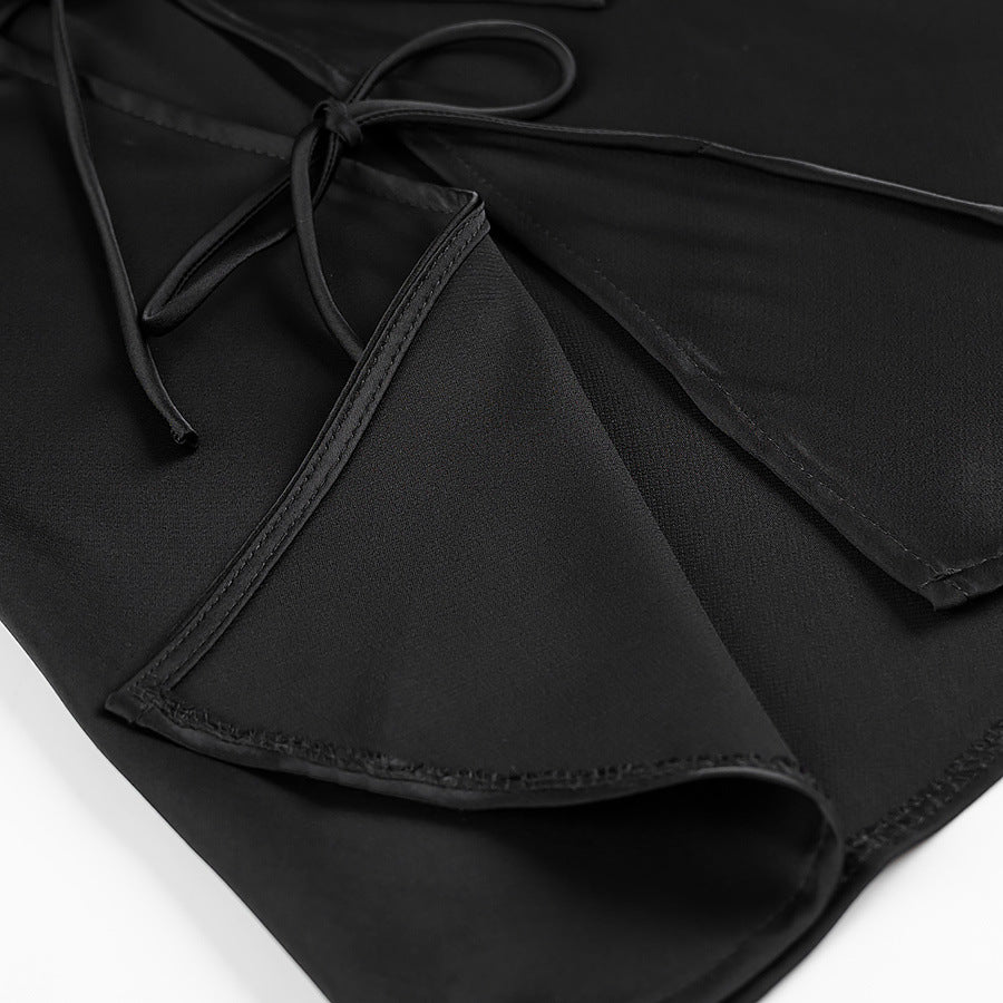 Camisa cordones satinada