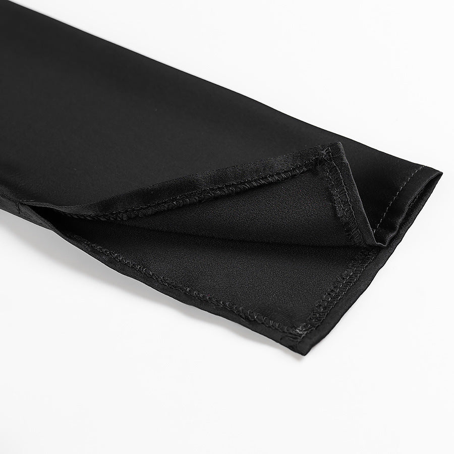 Camisa cordones satinada