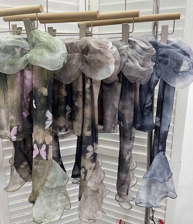 Camiseta off-shoulder muselina