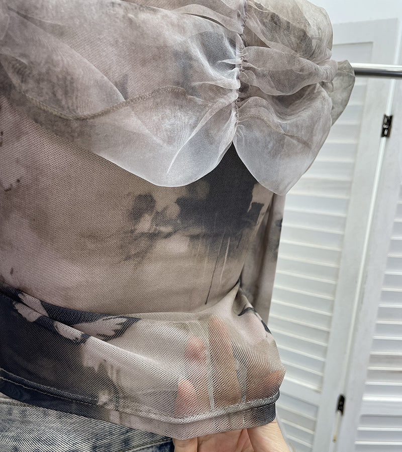 Camiseta off-shoulder muselina